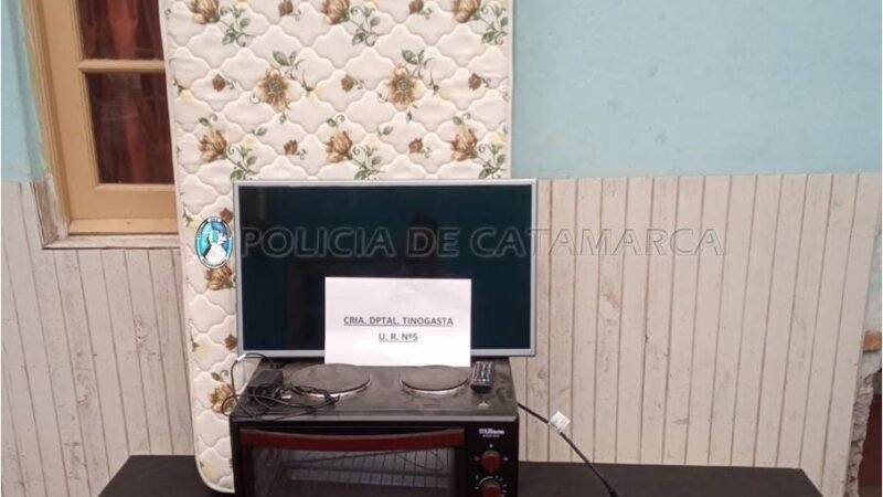 Policías recuperaron varios elementos sustraídos en Tinogasta