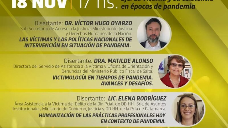El Ministerio de Gobierno participará en las «IX Jornadas Nacionales de Oficinas de Asistencia a la Víctima del Delito»