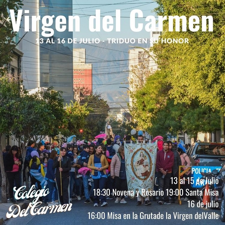 Se inicia el triduo en honor de la Virgen Del Carmen en el Colegio que la tiene como Patrona